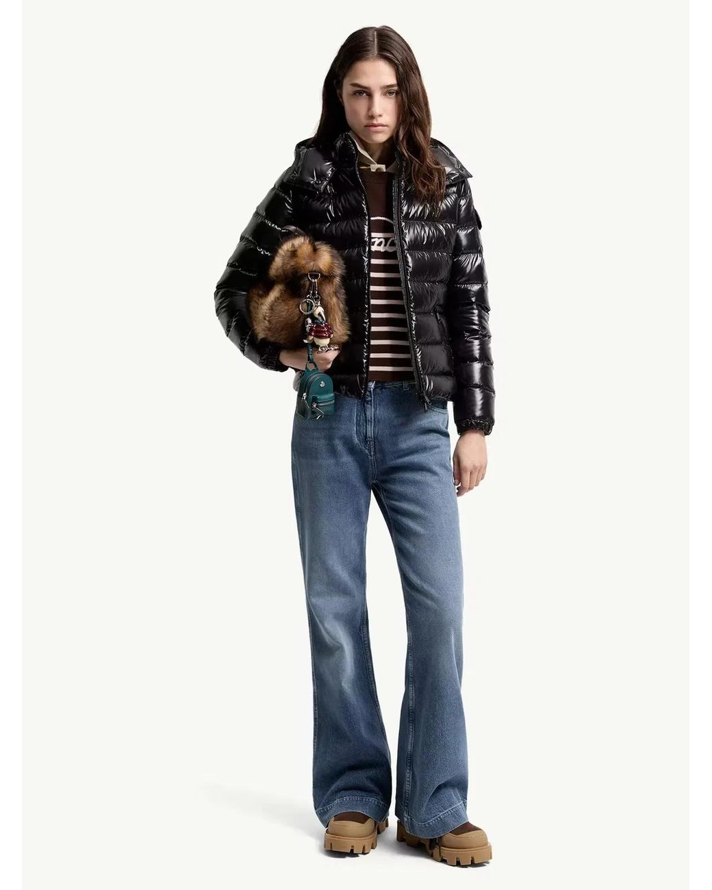 Moncler Black Bady Hooded Short Down Jacket
