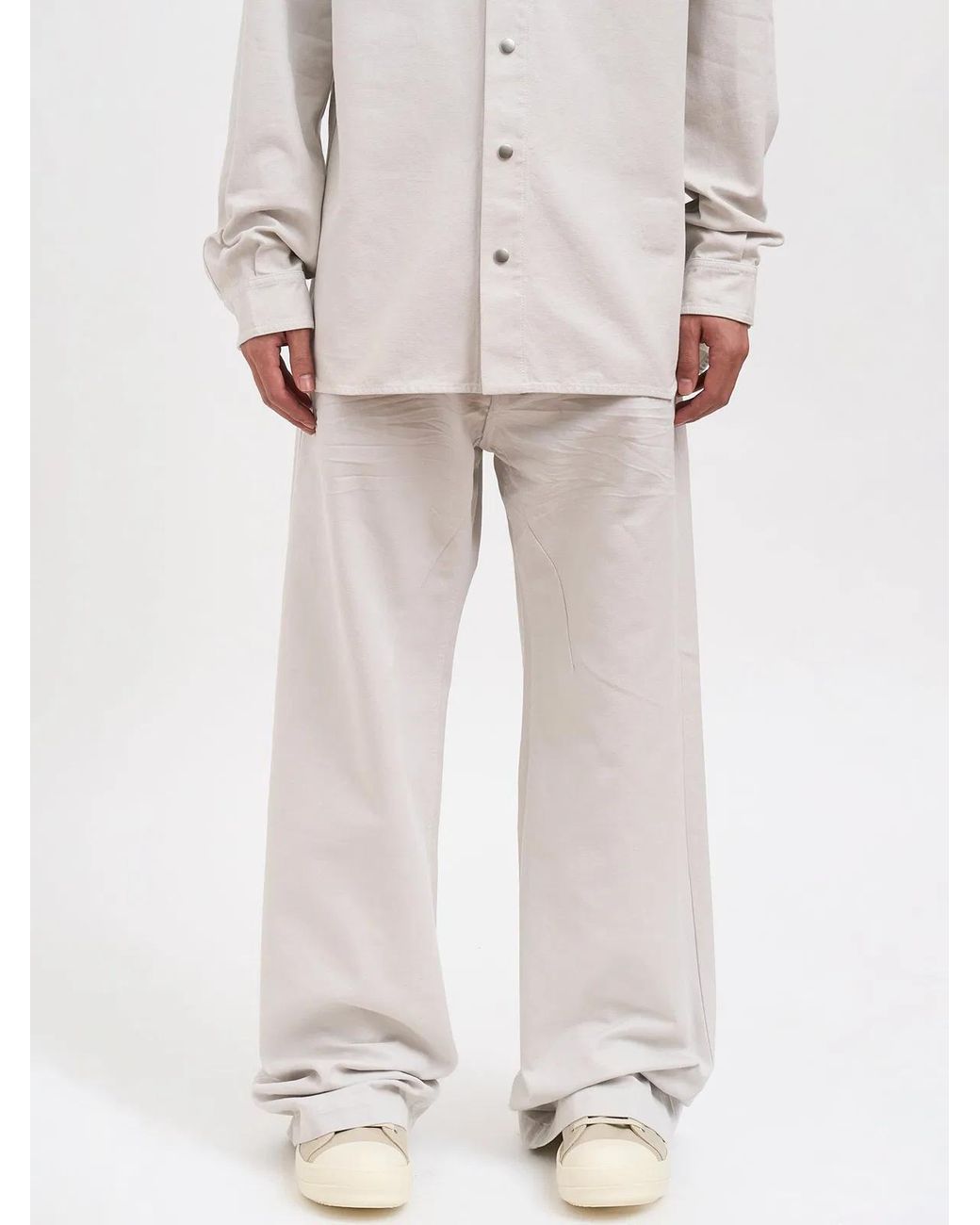Rick Owens White Geth Cotton Jeans for men