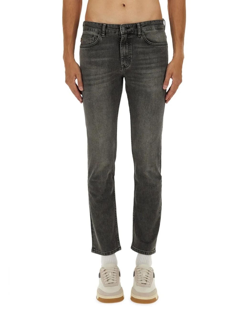 Boss Gray Delaware Slim Fit Jeans for men