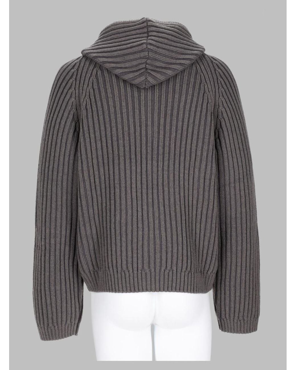Our Legacy Gray Striped Merino Wool Crewneck Sweatshirt for men