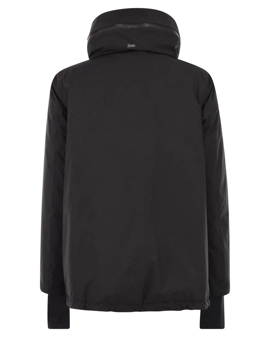 Herno Black A-Shaped Down Jacket With Hood, 2 Layers