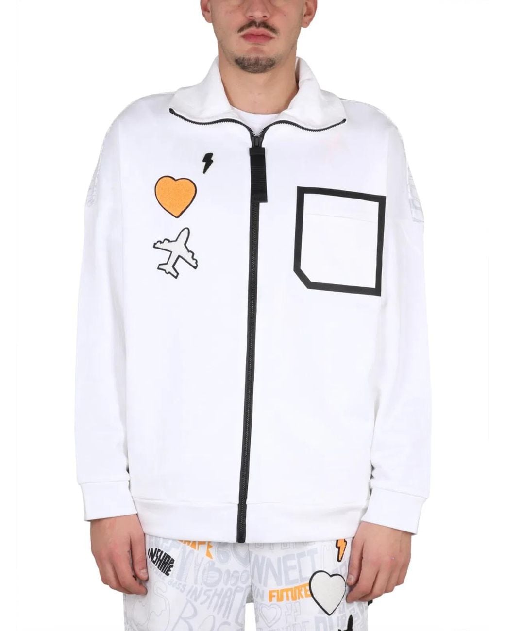 Boss White Sweatshirt With Logo for men