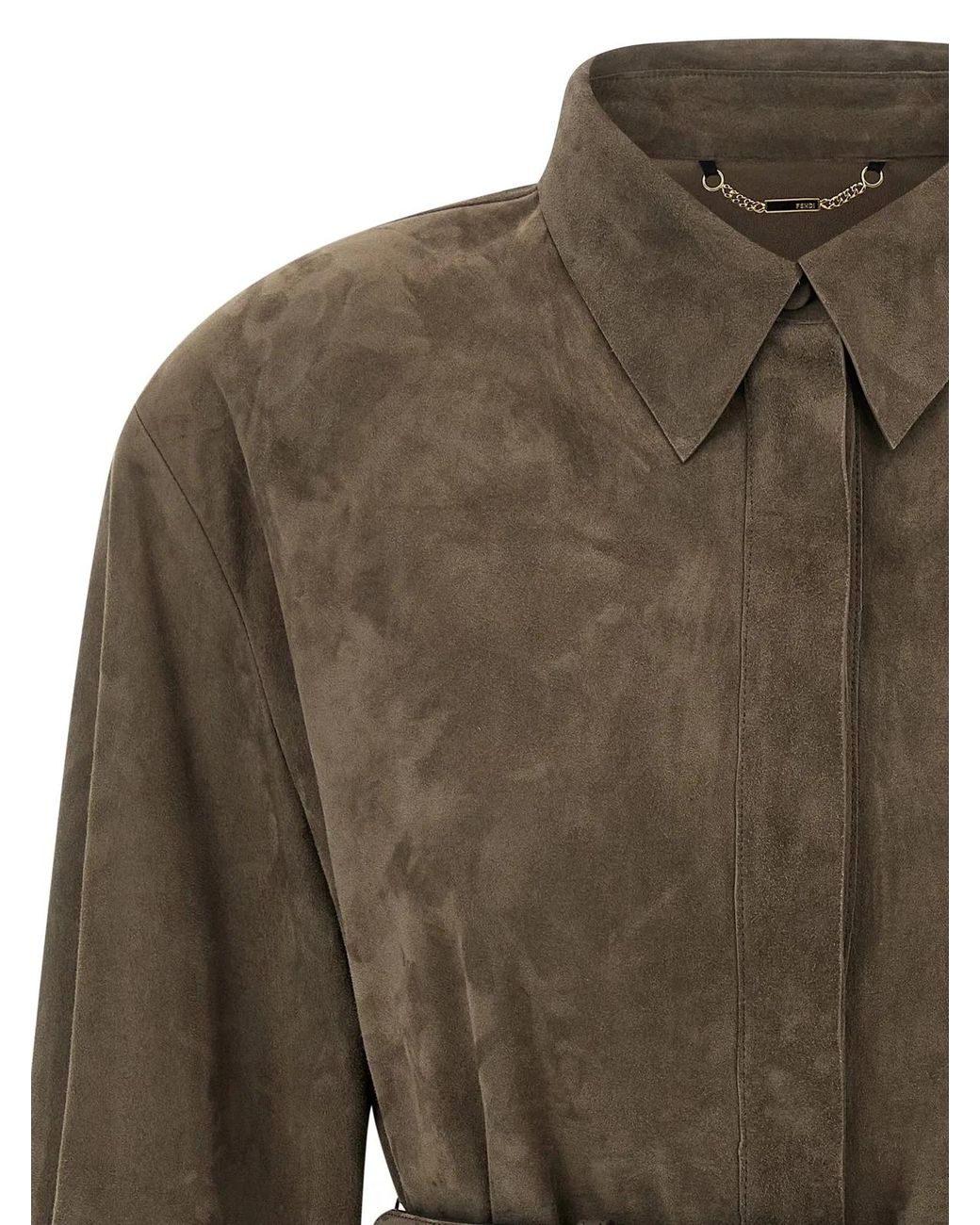 Fendi Green Suede Shirt