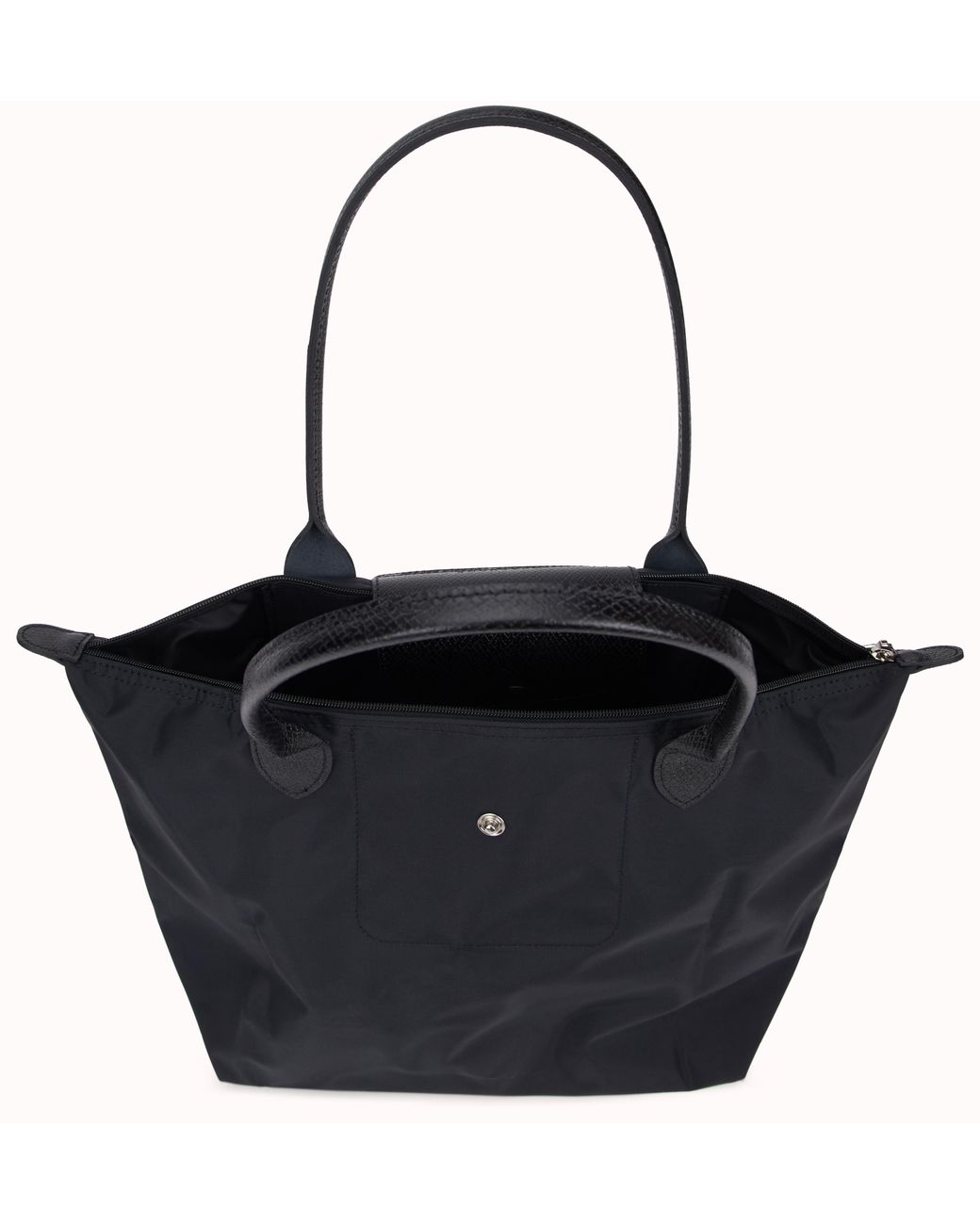 Longchamp Black Canvas Tote Bag With Leather Inserts