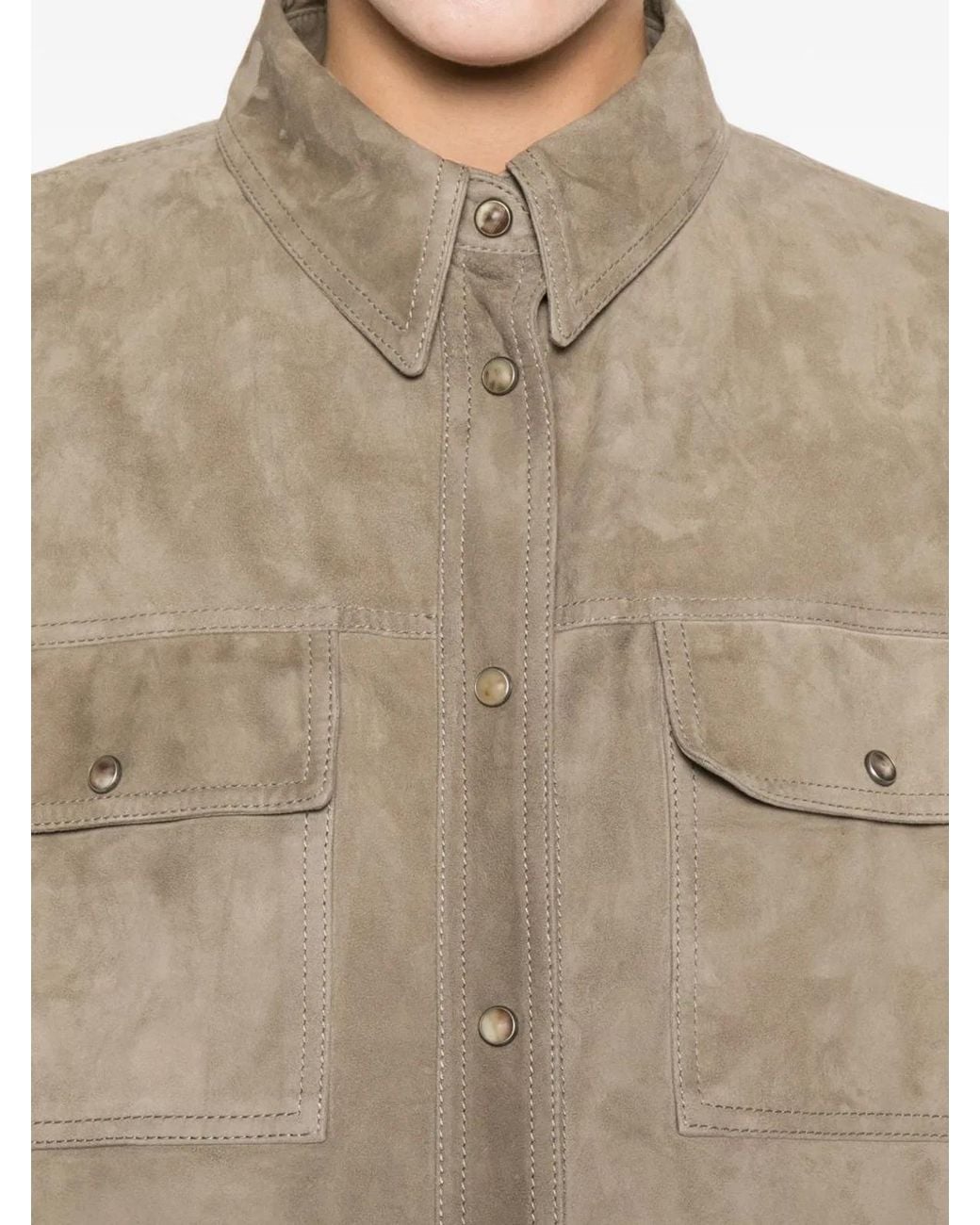Brunello Cucinelli Natural Leather Shirt