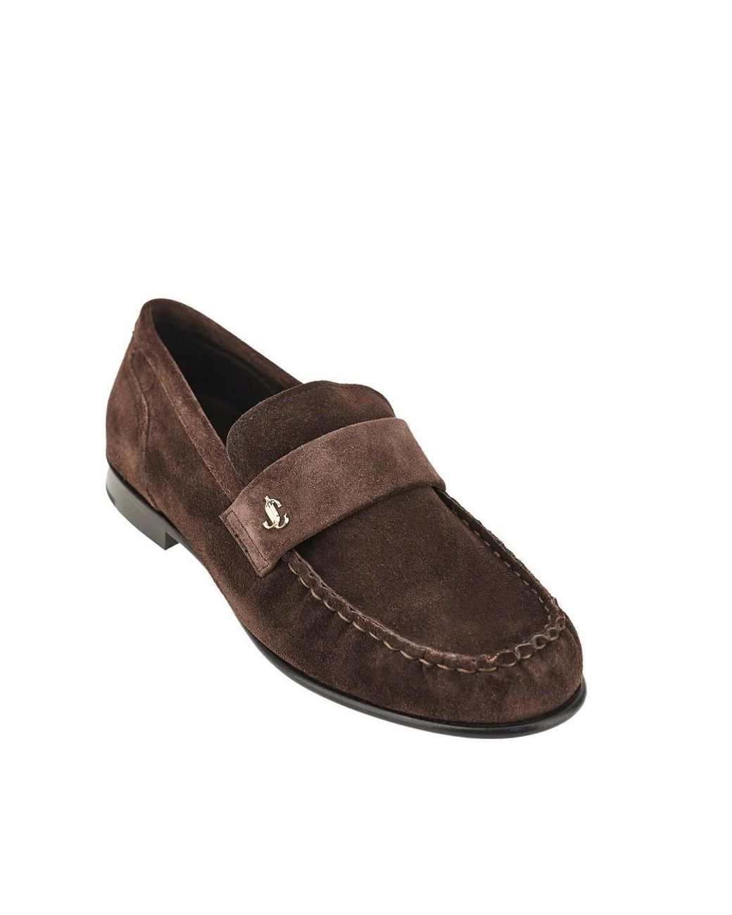 Jimmy Choo Brown Ellis Suede Leather Loafers