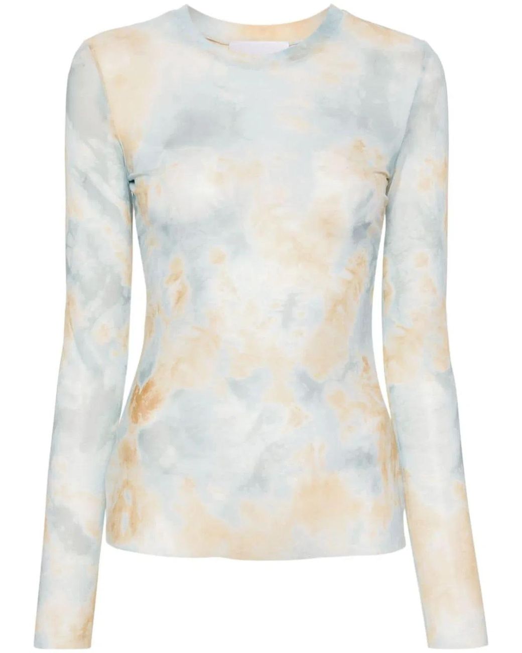 Erika Cavallini Semi Couture Blue Long Sleeve Printed T-Shirt