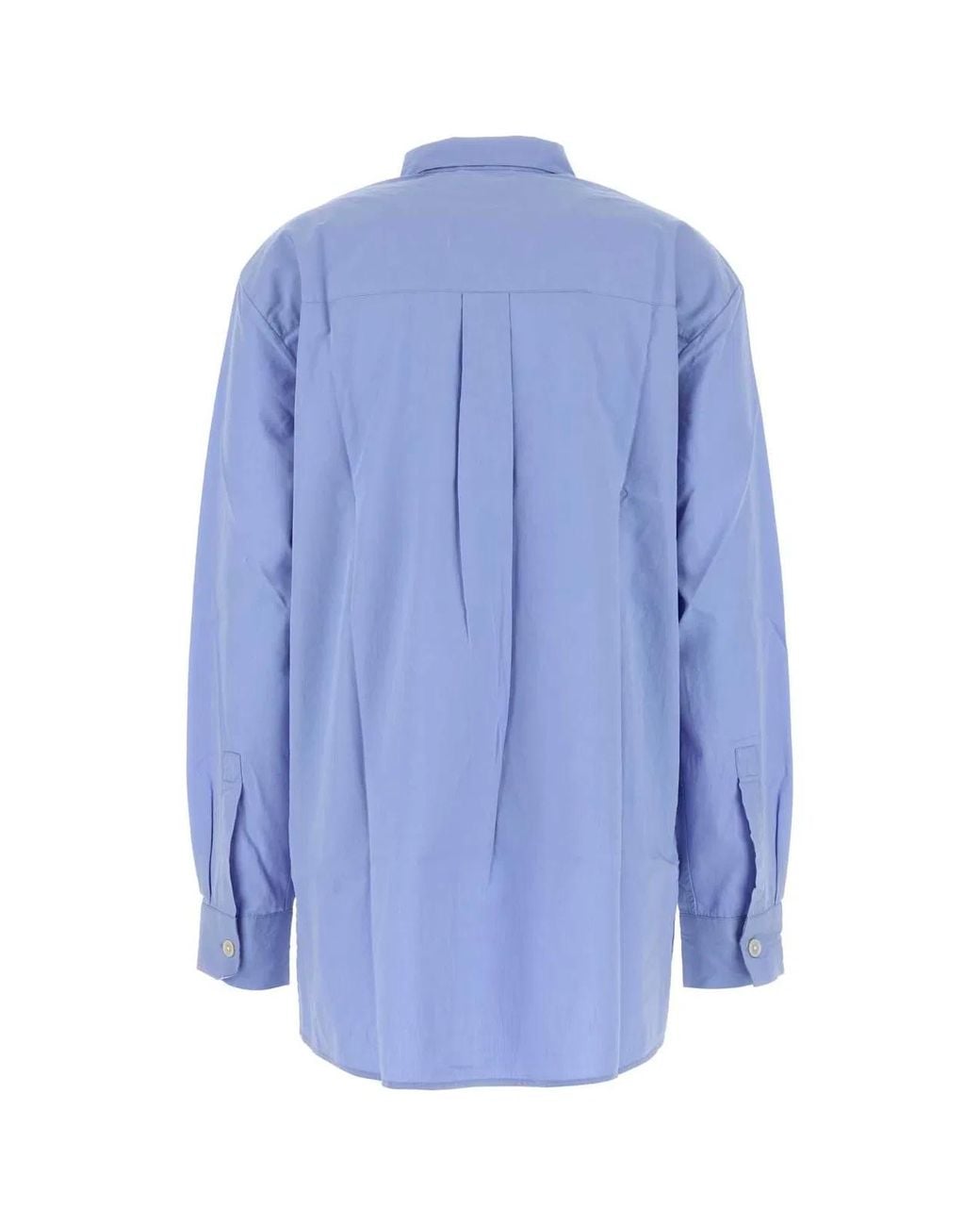 Tekla Blue Cerulean Poplin Oversize Pyjama Shirt