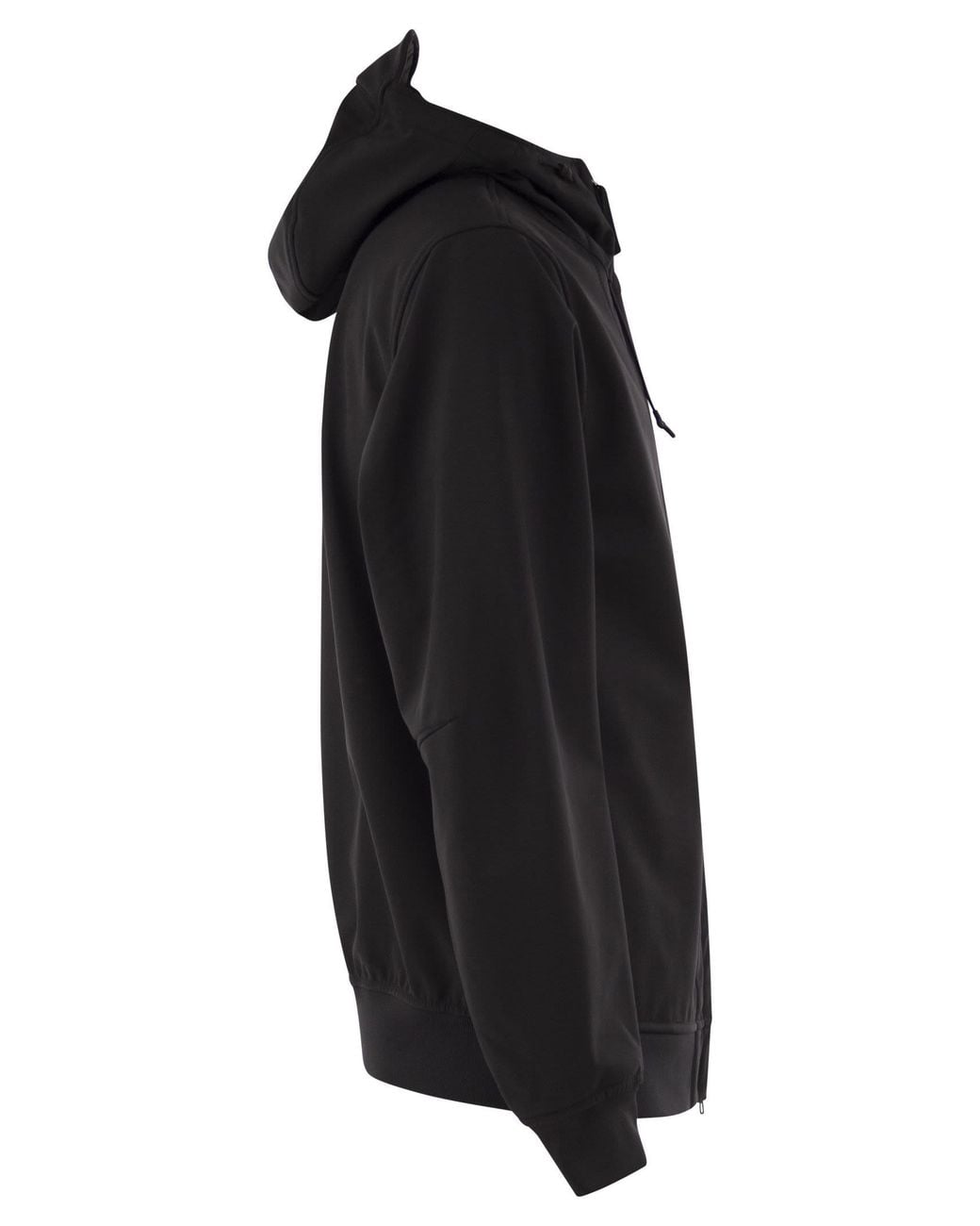 Stone Island Black Soft Shell-R Hooded Jacket for men