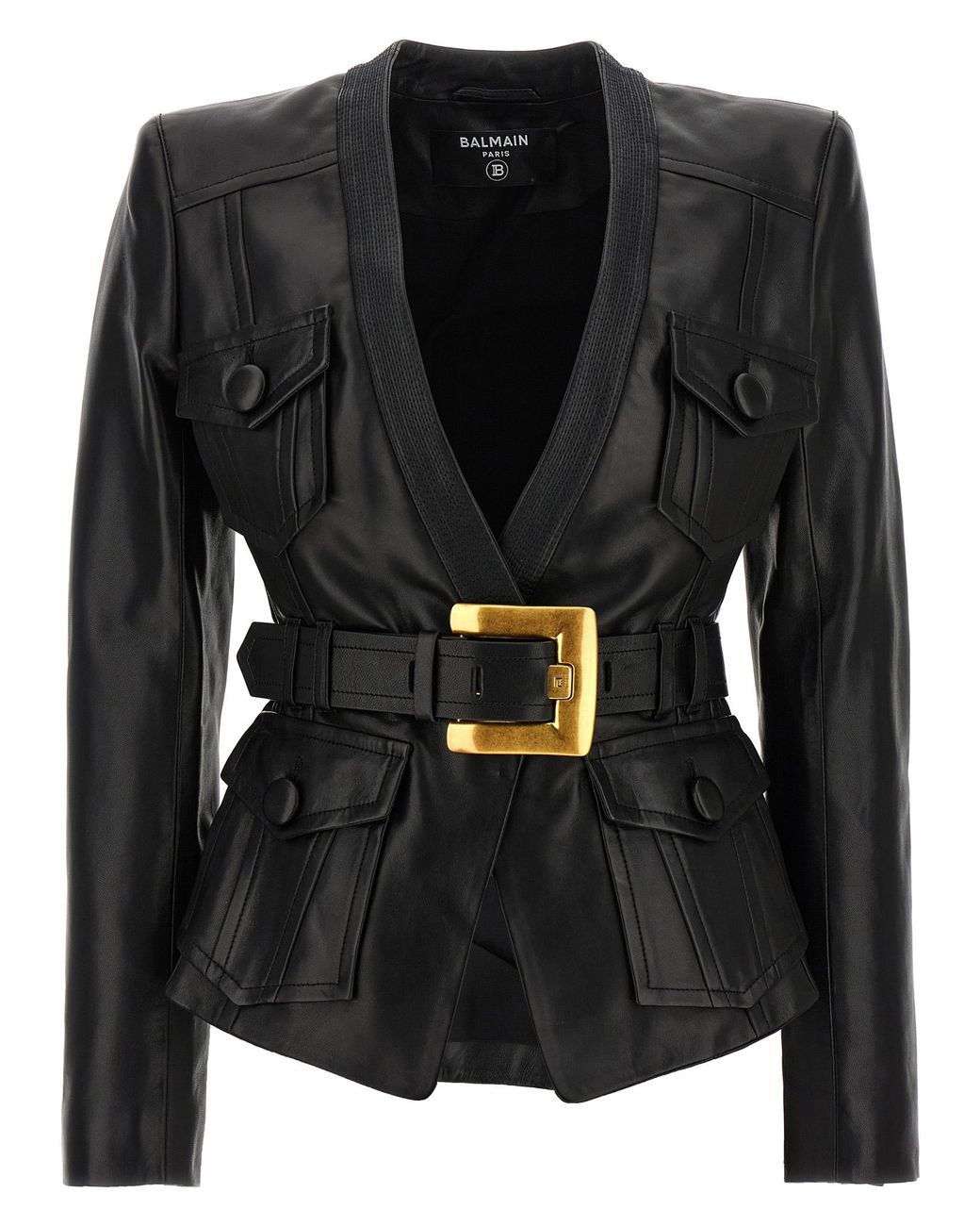 Balmain Black Leather Jacket