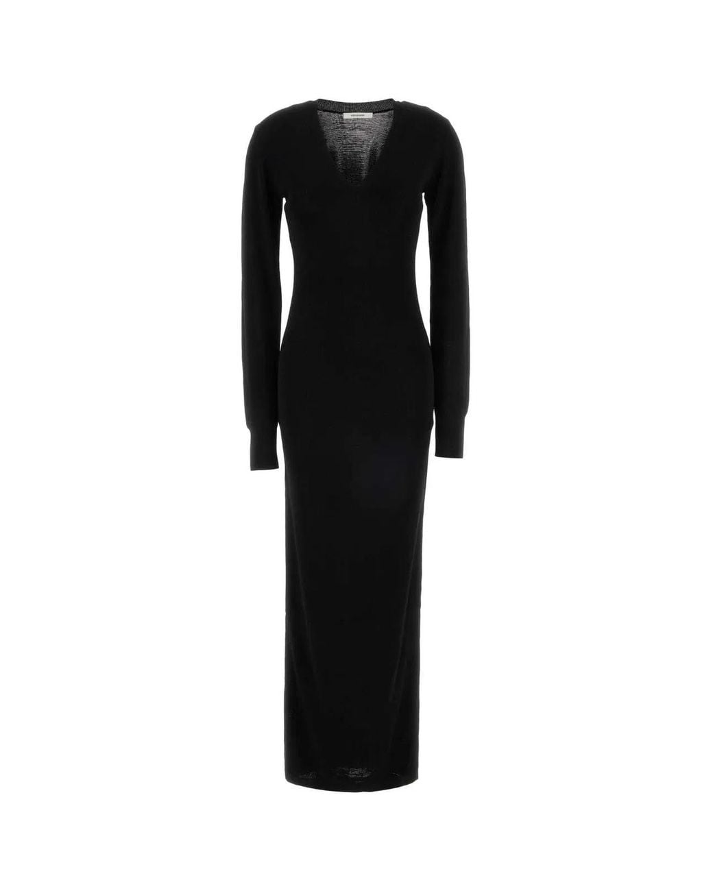 Entire studios Black Long Sleeve V Neck Midi