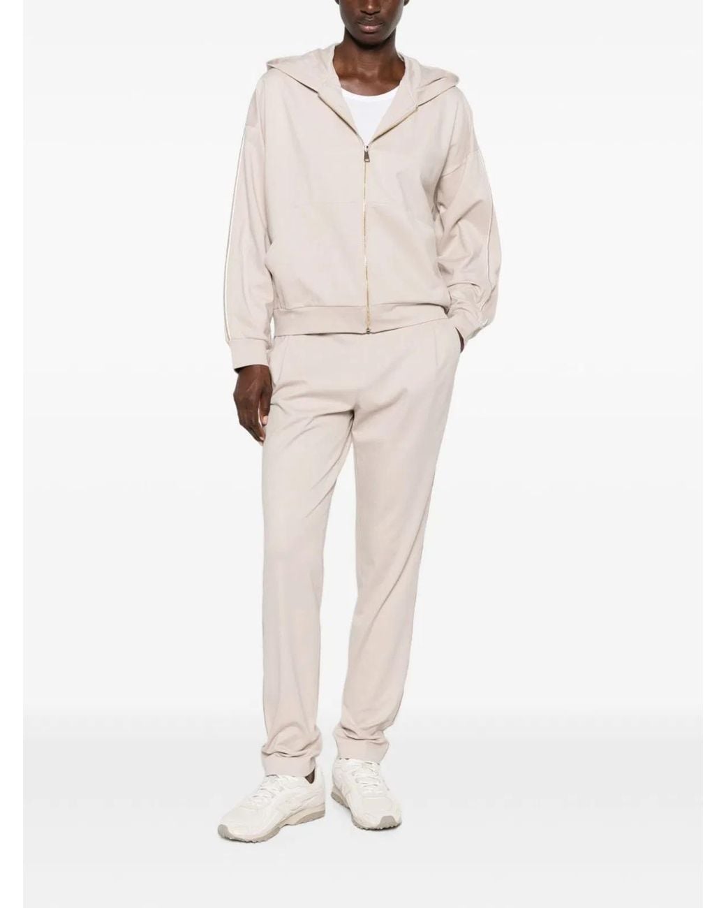 Fabiana Filippi Natural Front Zip Hooded Jacket
