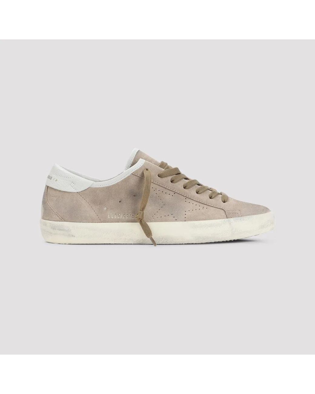 Golden Goose Deluxe Brand Gray Tobacco Cream Superstar Sneakers for men