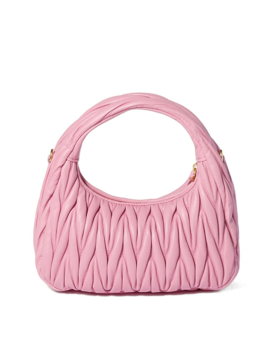 Miu Miu Pink Matelassé Leather Tote Bag
