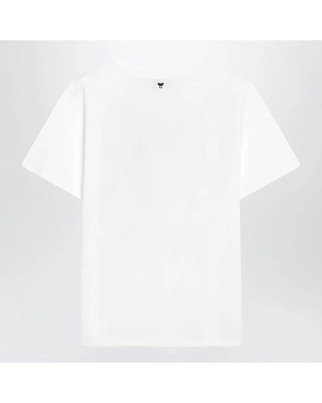 Weekend by Maxmara White Cotton Jersey Tshirt With Floral Graphic