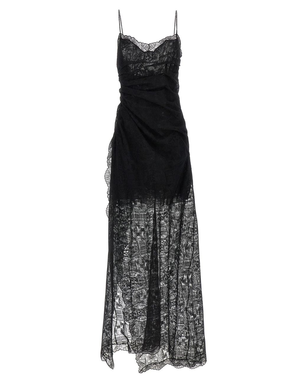 Ermanno Scervino Black Polyester Long Dress