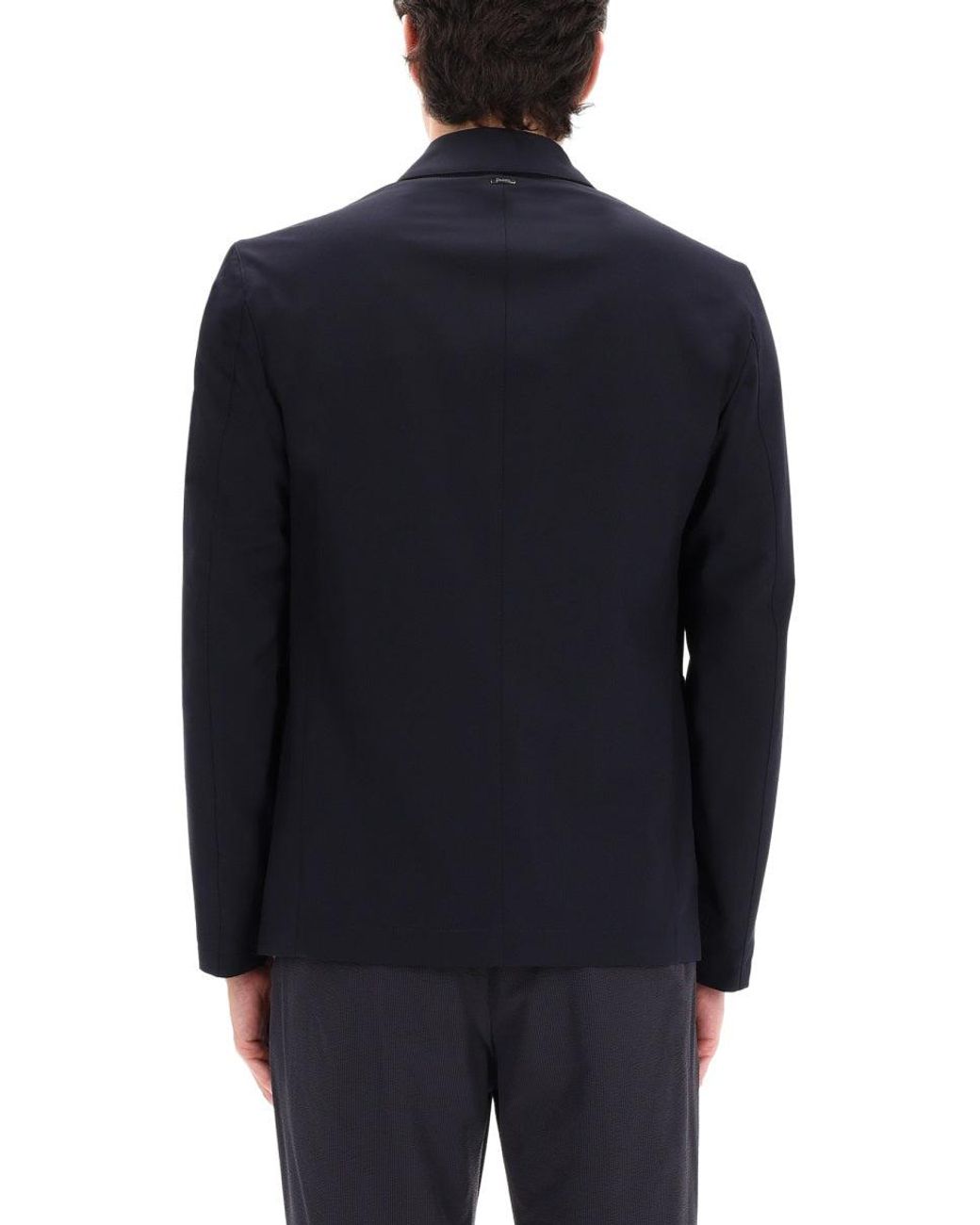Herno Blue Wool Blend Blazer for men