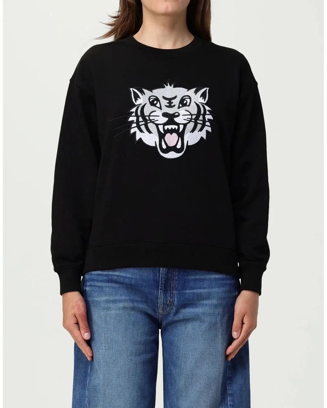 KENZO Black Happy Tiger Logo Sweatshirt