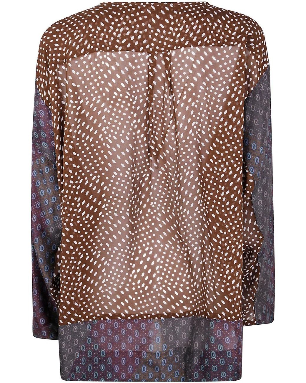 Dries Van Noten Purple "Caias 2127" Print Silk Habotai Shrt