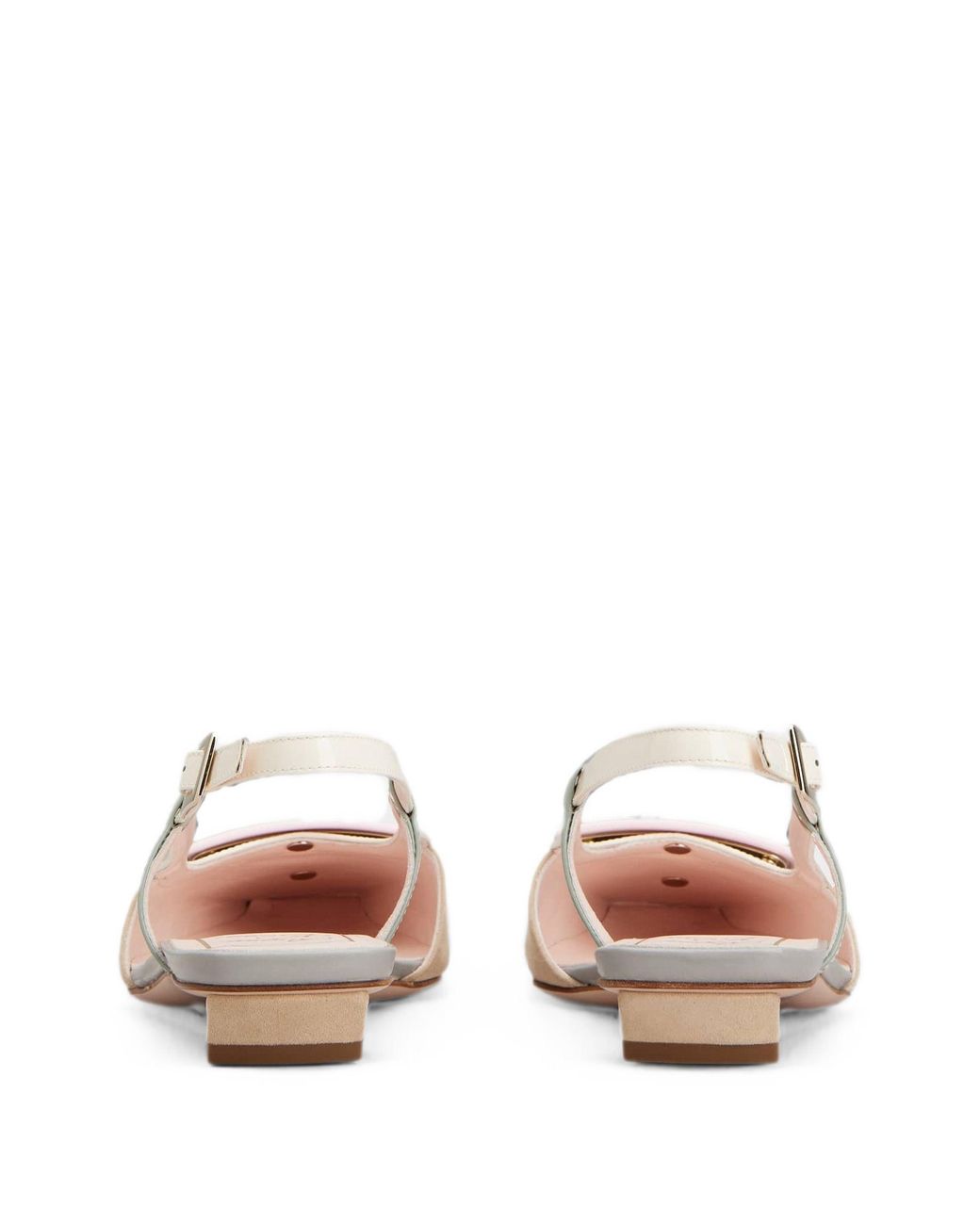 Roger Vivier Natural Suede Belle Vivier Slingback Ballerinas