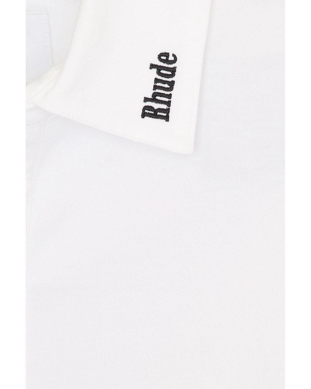 Rhude White Elevated Polo T-Shirt for men