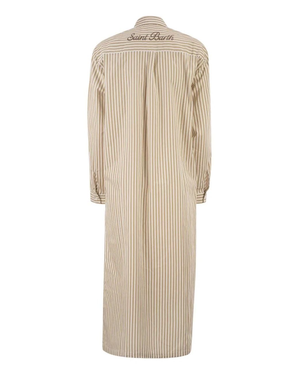 Mc2 Saint Barth Natural Long 'Shirtdress' Shirt