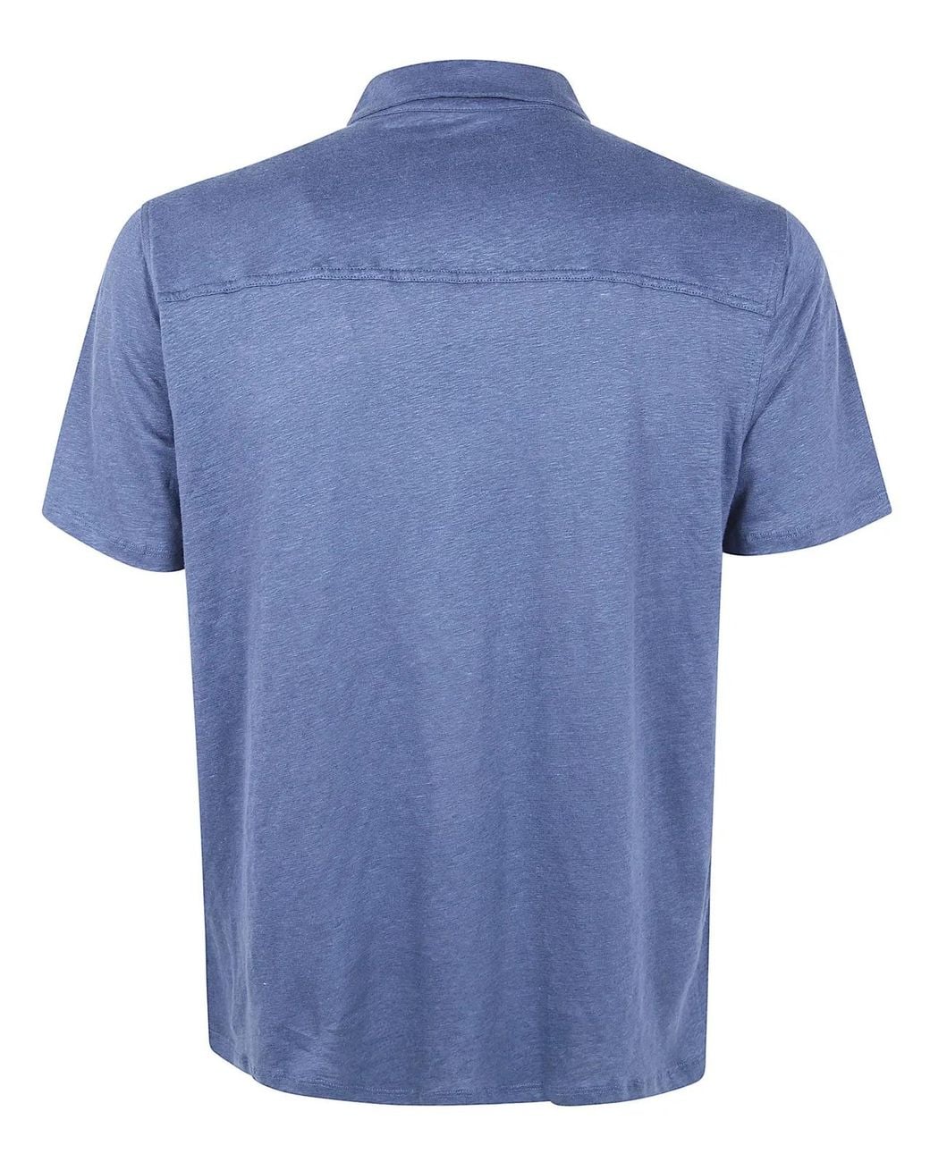 Majestic Blue Linen Short Sleeves Polo Shirt for men