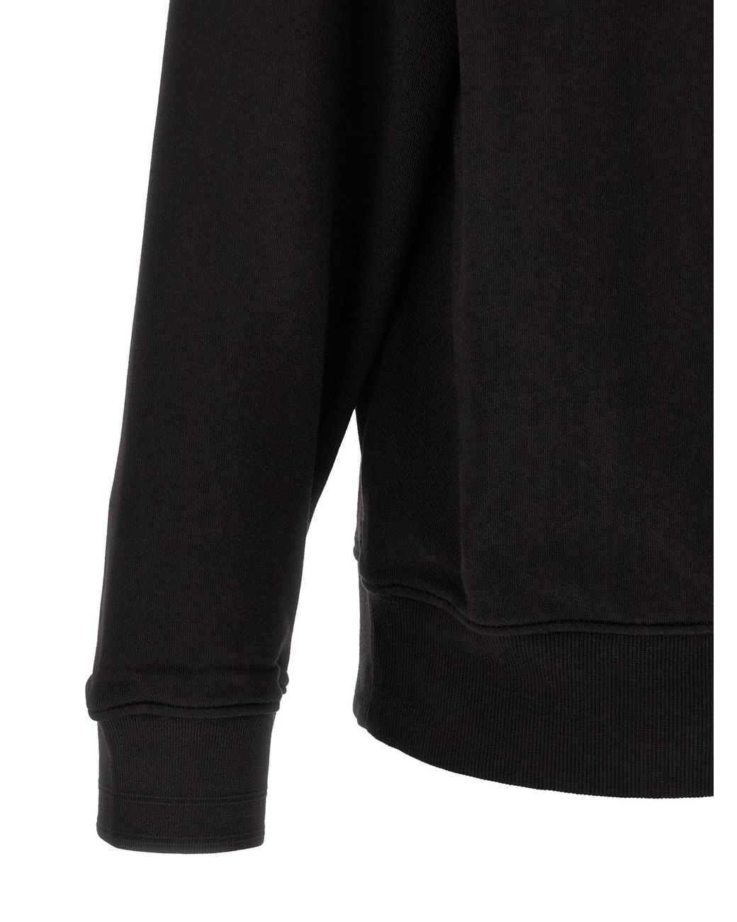 C P Company Black Cotton Fleece Sweatshirt for men