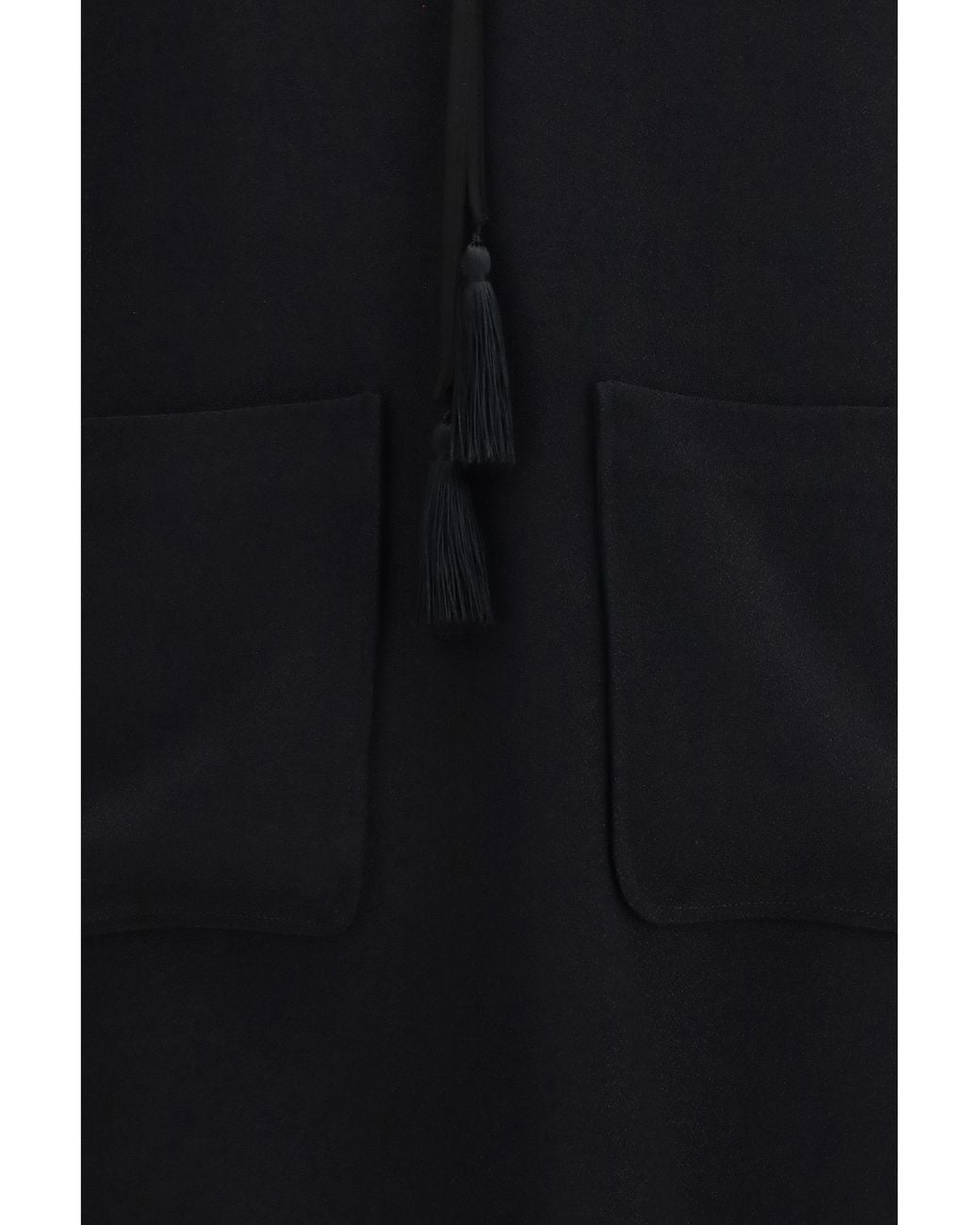 Forte_forte Black Georgette And Crêpe Long Dress With Bow And Tassels