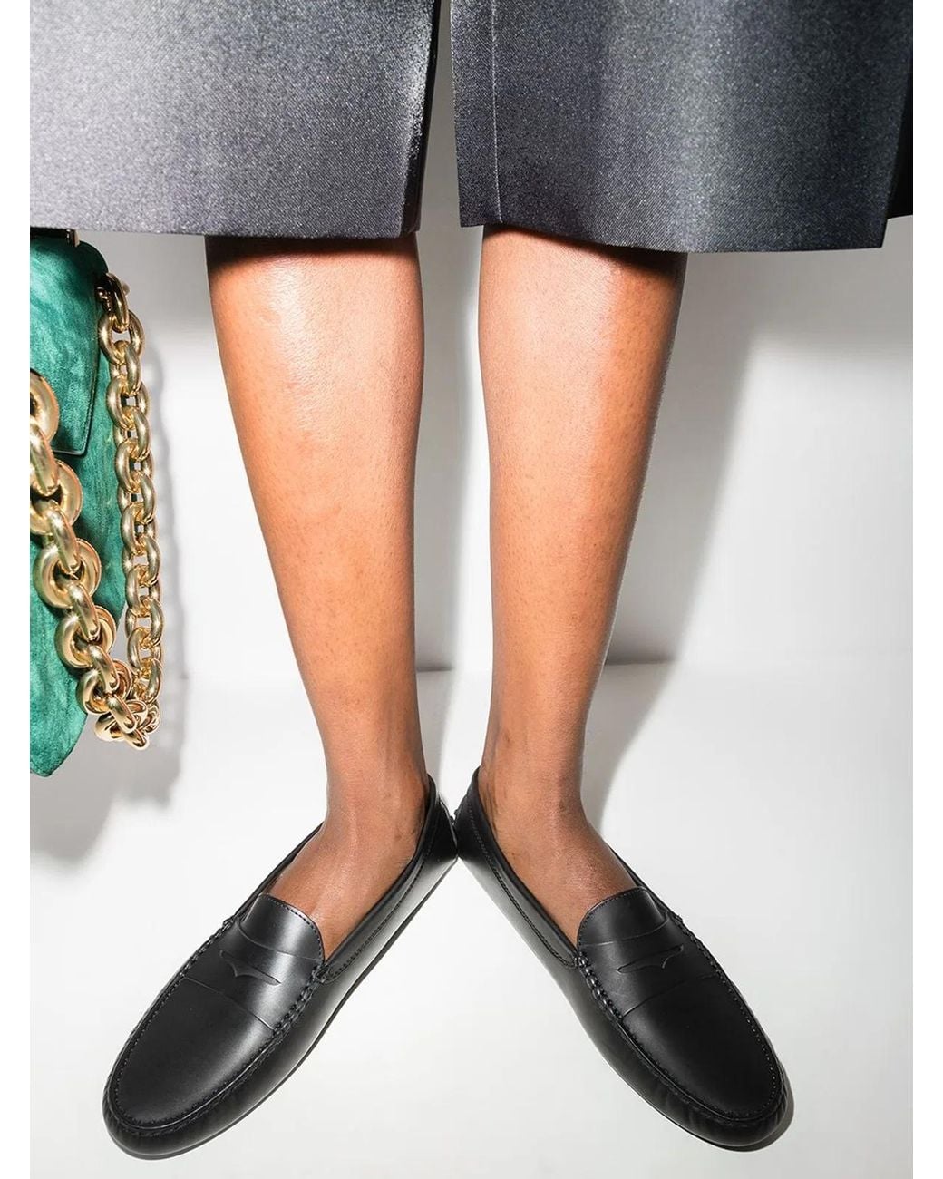 Tod's Black Iconic Rodos Gommini Loafers By