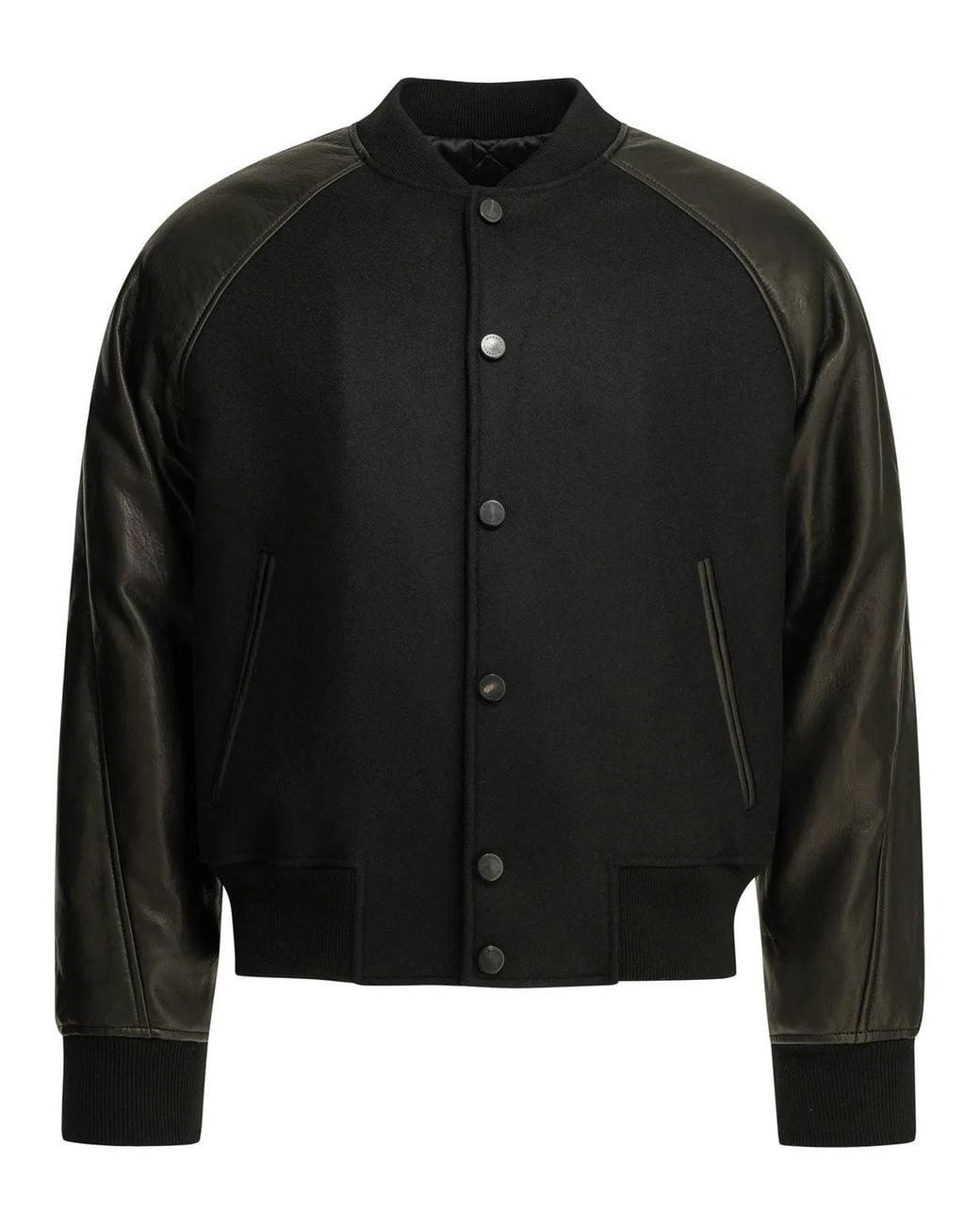 Givenchy Black Wool Bomber Jacket With Reverse Logo for men