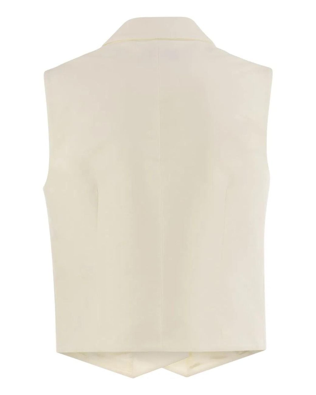 MVP WARDROBE Natural Double-Breasted Cotton And Silk Waistcoat