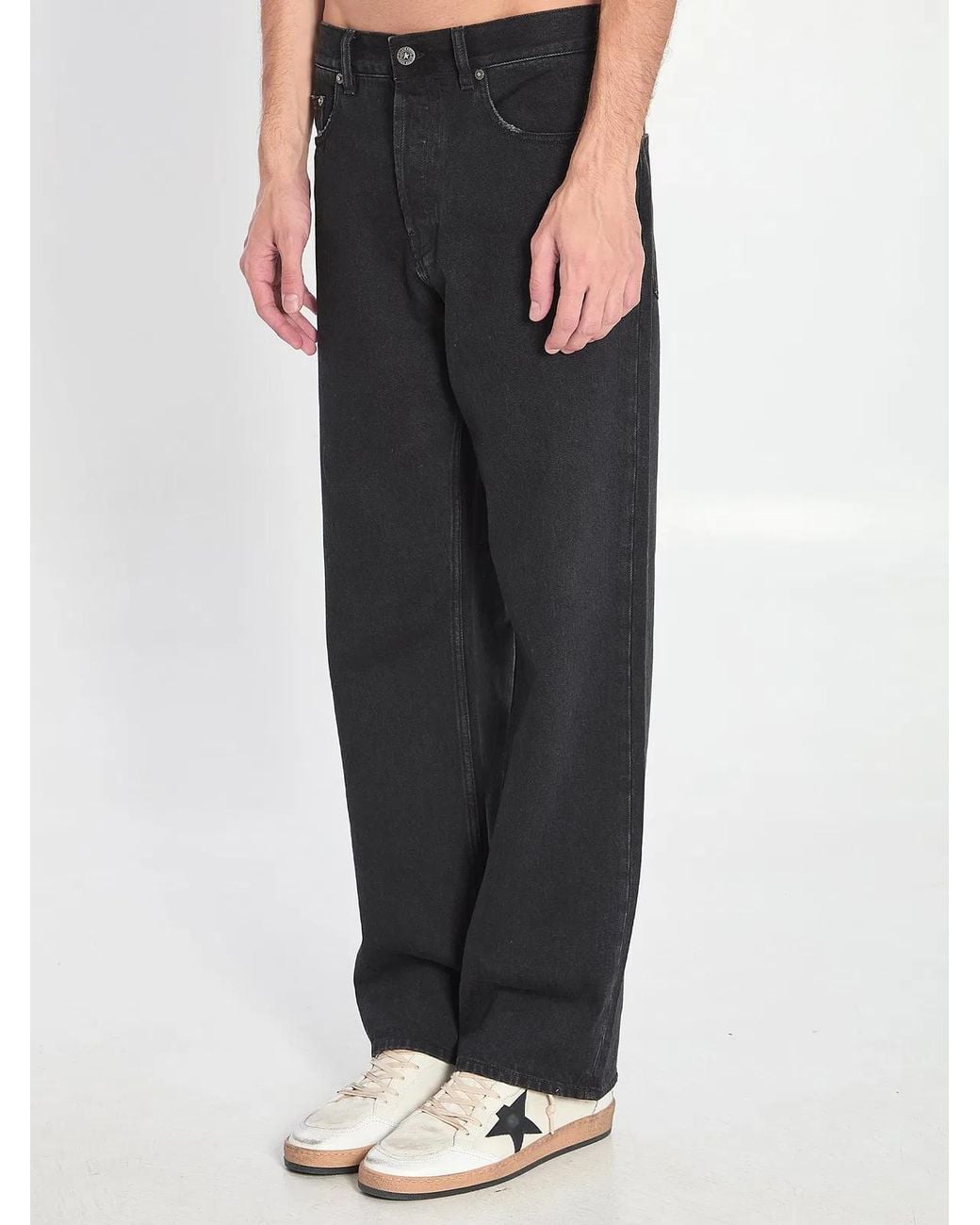 Golden Goose Deluxe Brand Black "Golden M's" Pant Skate Loose One Wash Lived for men