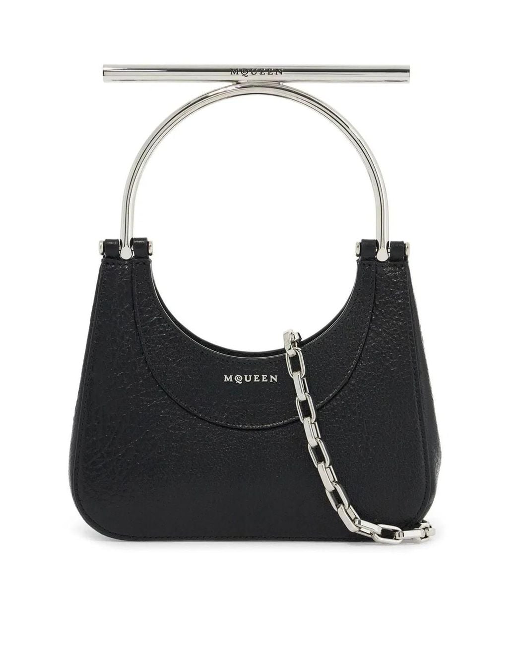 McQueen Black Mini Cross Bar Purse