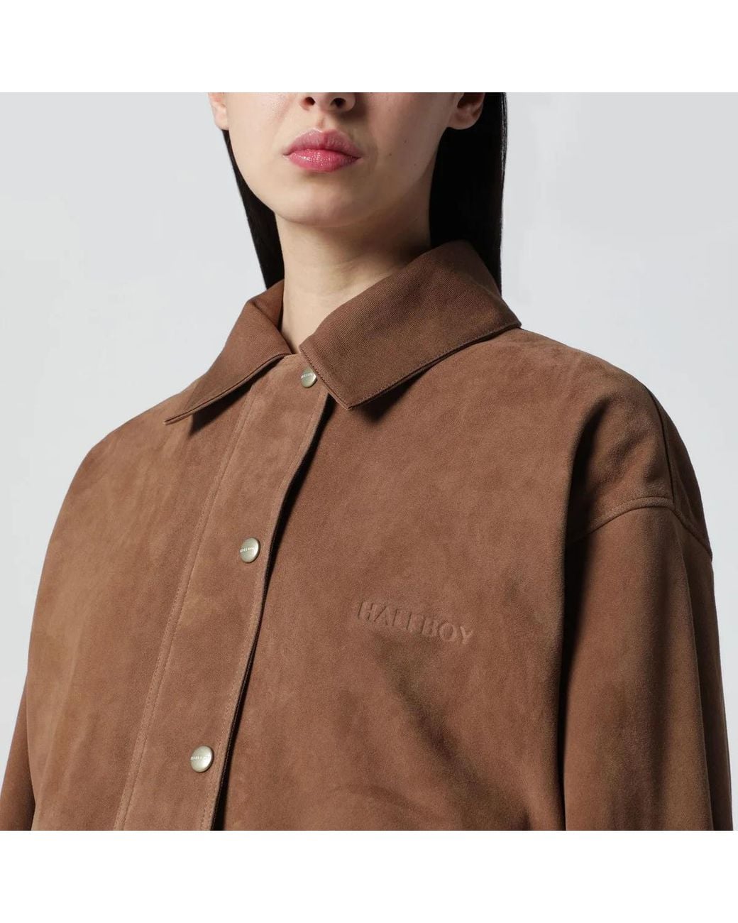 Halfboy Brown Short Mocha Suede Leather Jacket