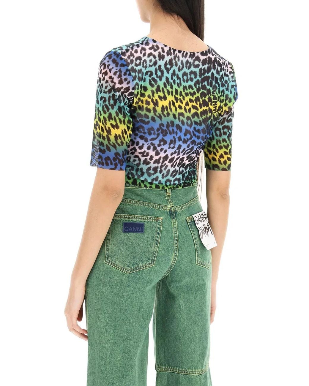 Ganni Blue Top Animalier