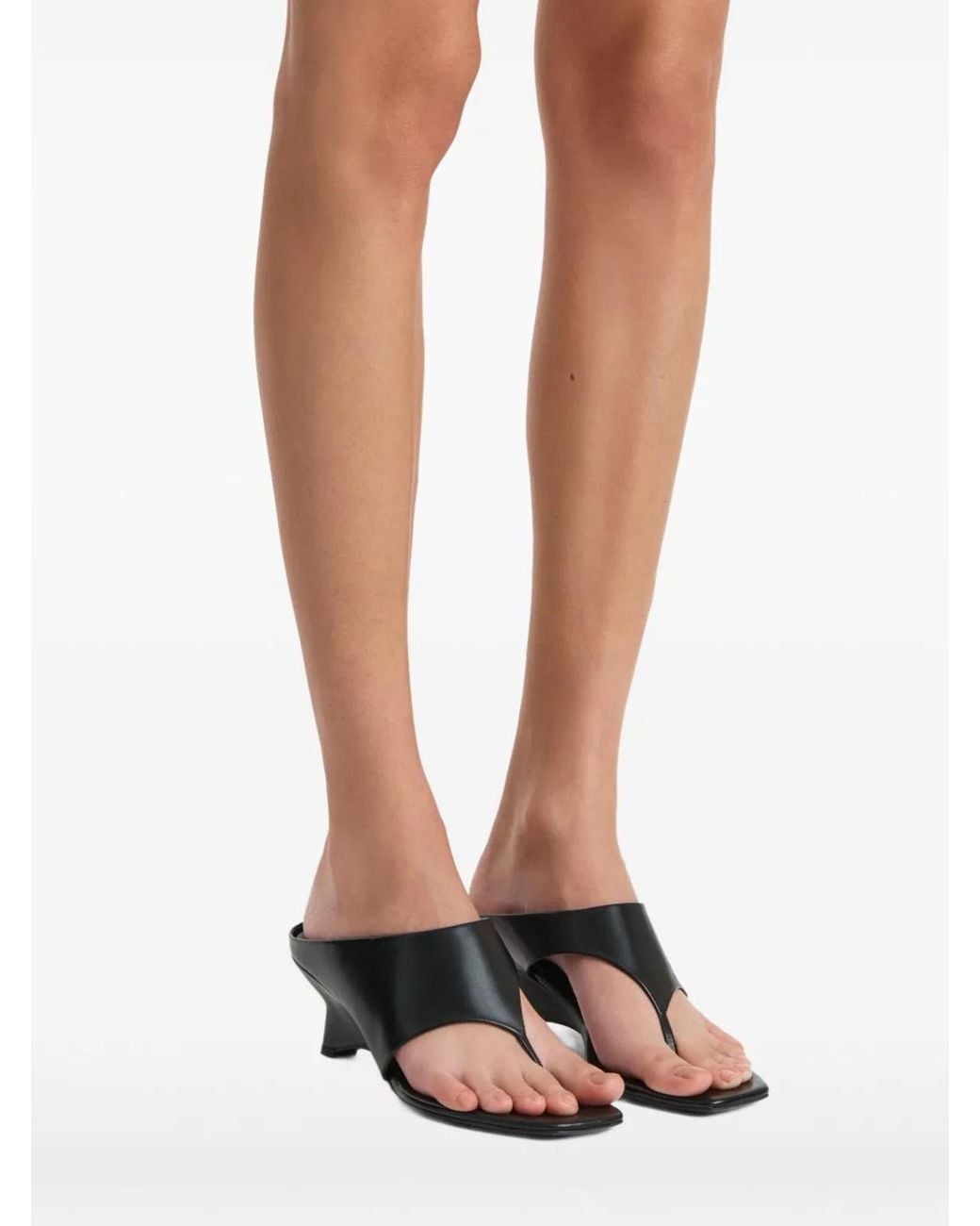 Khaite White Marlow Leather Mules