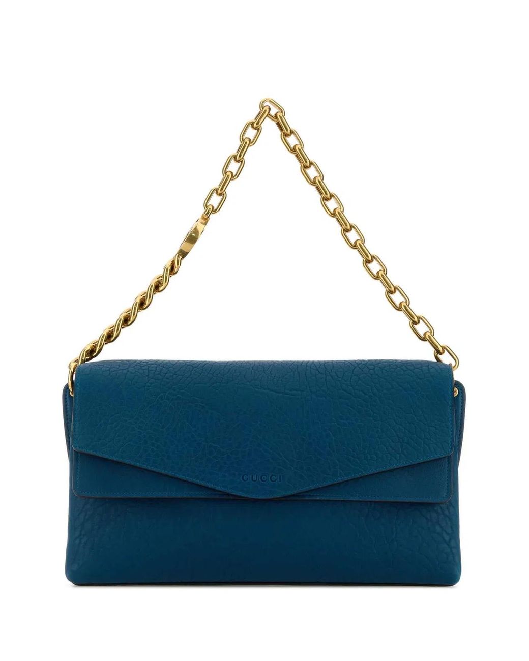 Gucci Blue Leather Large Shoulder Bag