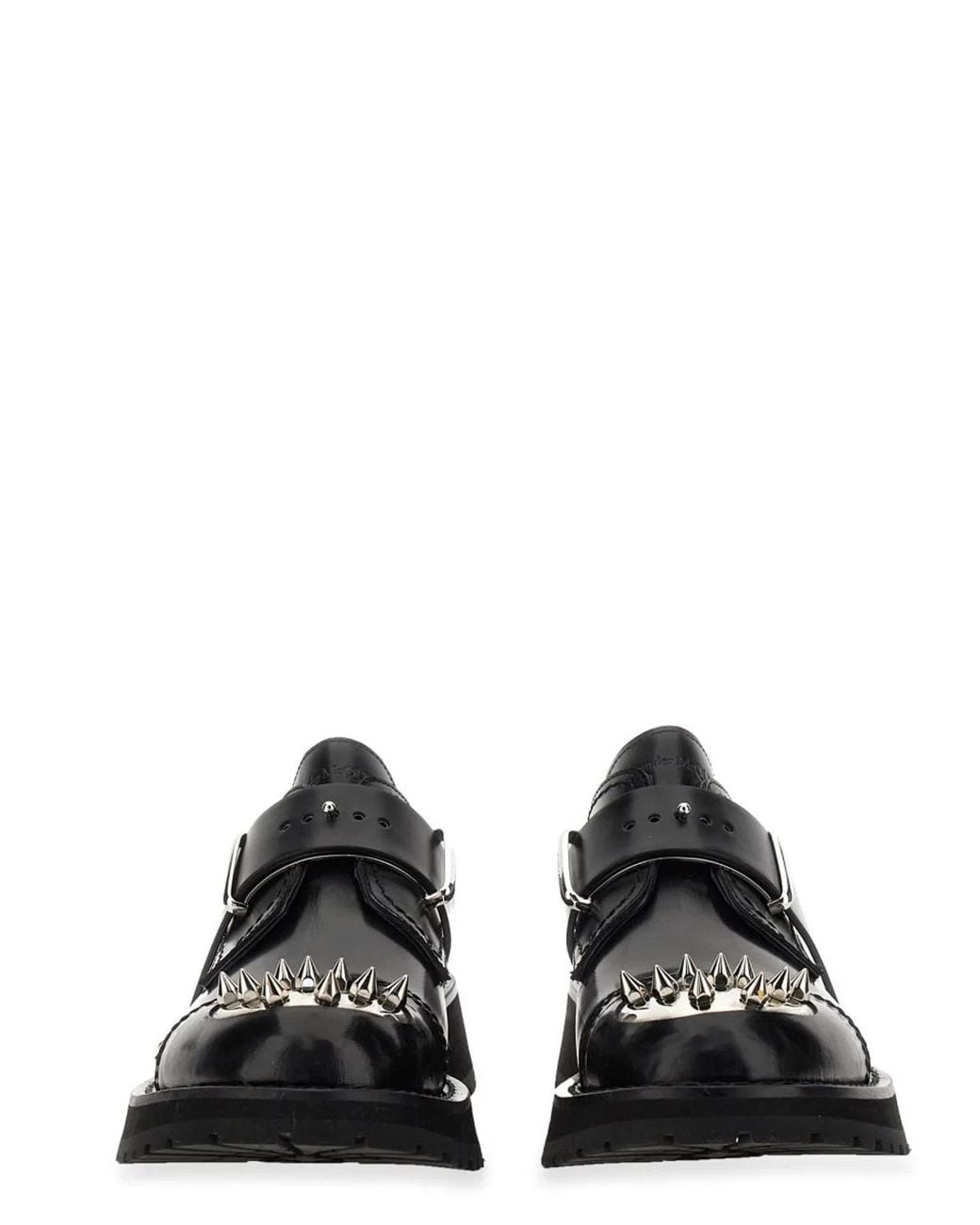 McQueen Black Studded Derby Loafer for men