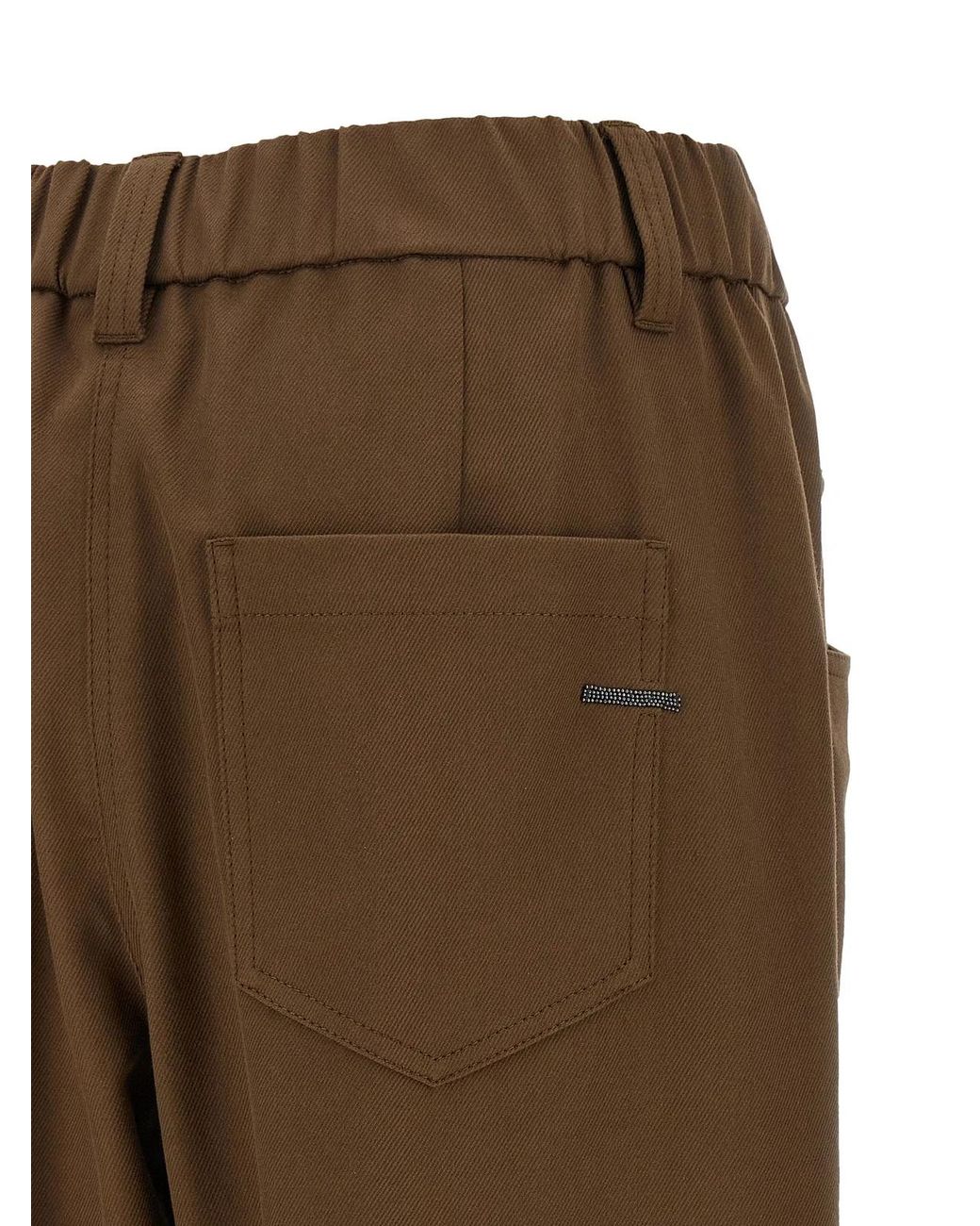 Brunello Cucinelli Brown Cotton Casual Pants