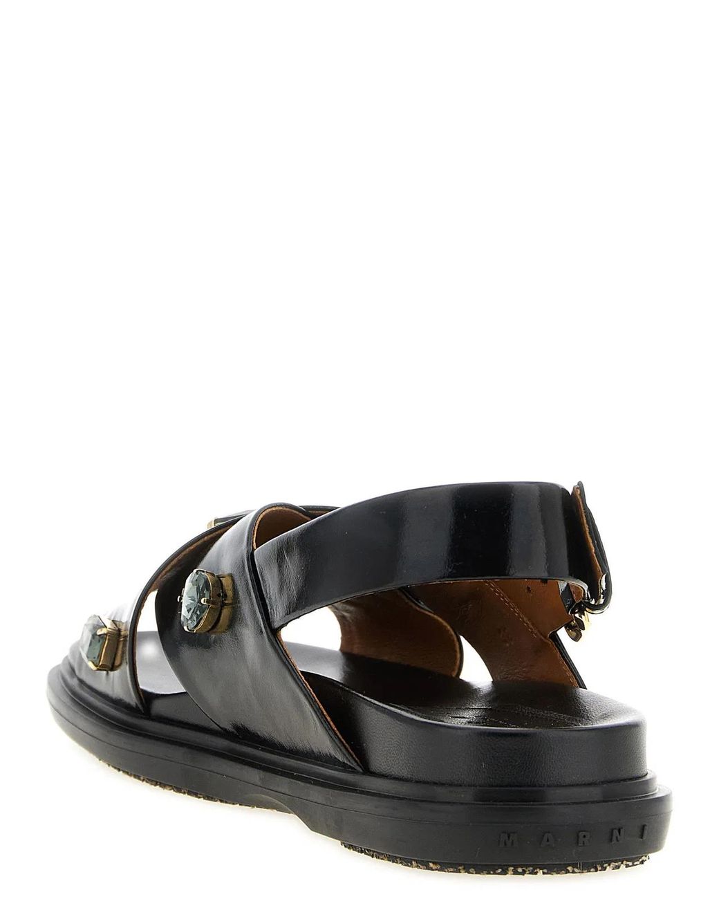 Marni Black Leather Sandals