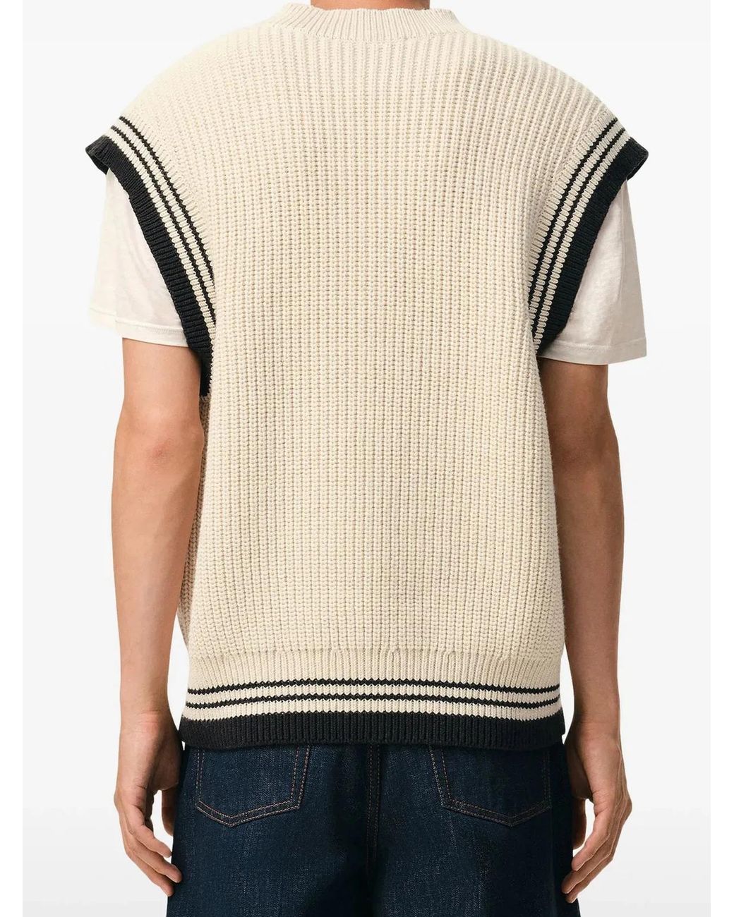 AMI Blue Ami De Coeur Sleeveless Sweater for men