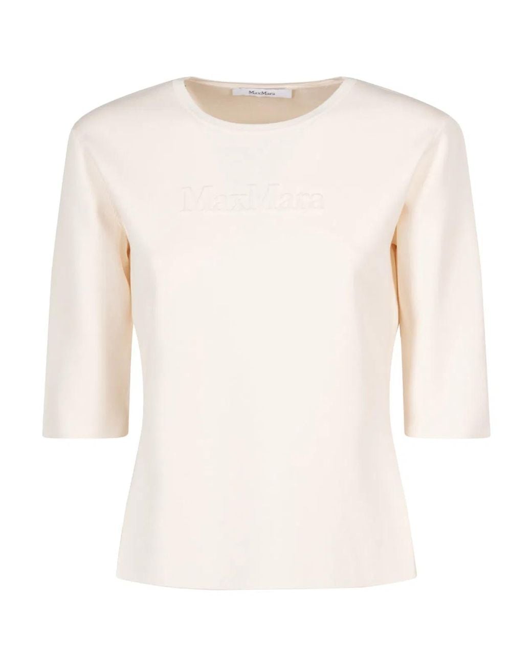 Max Mara White Knitted Jersey Short-Sleeved Top
