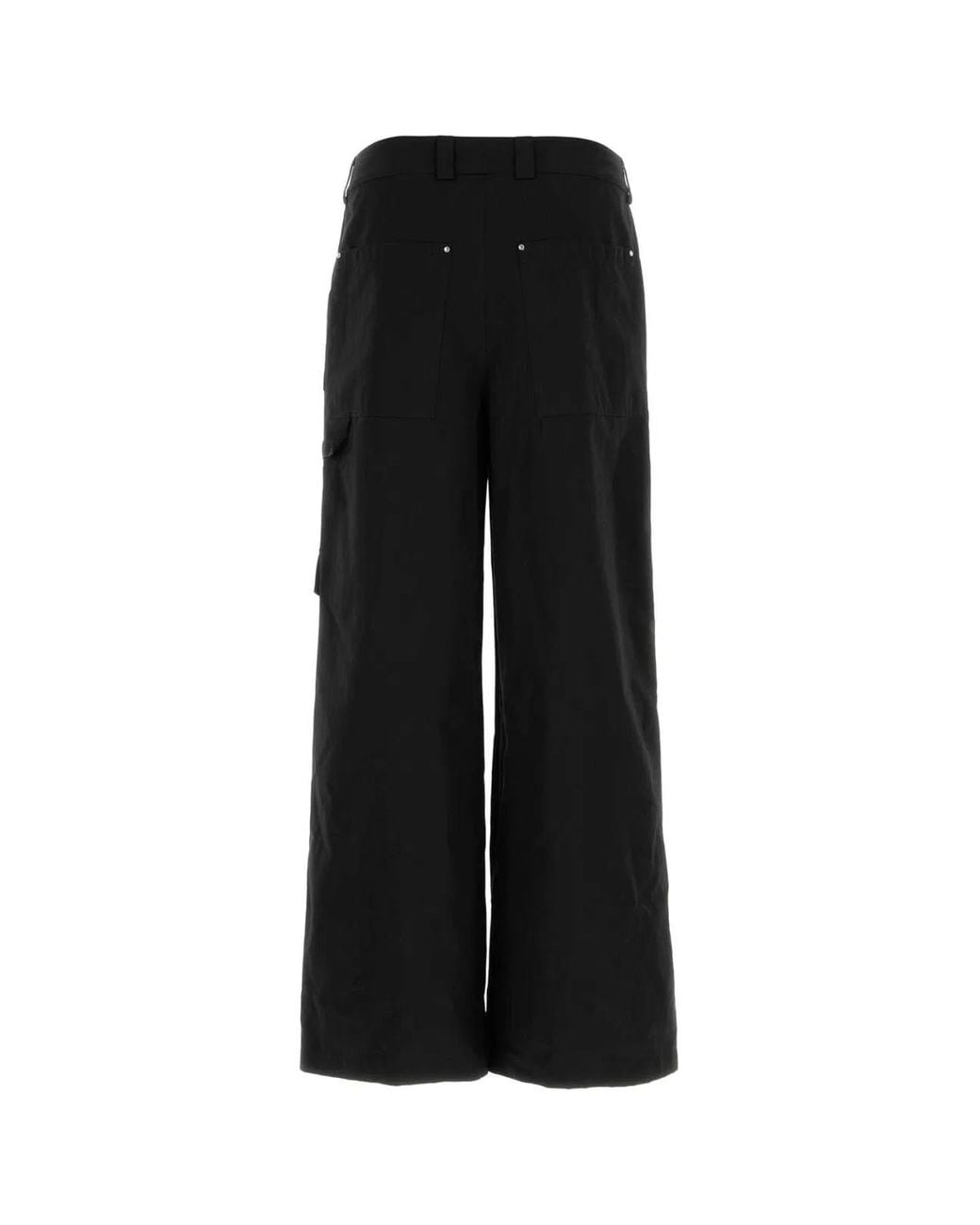 McQueen Black Cotton Cargo Pant for men