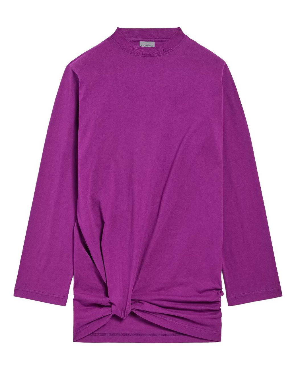 Balenciaga Purple T-Shirt A Maniche Lunghe Con Motivo Piega
