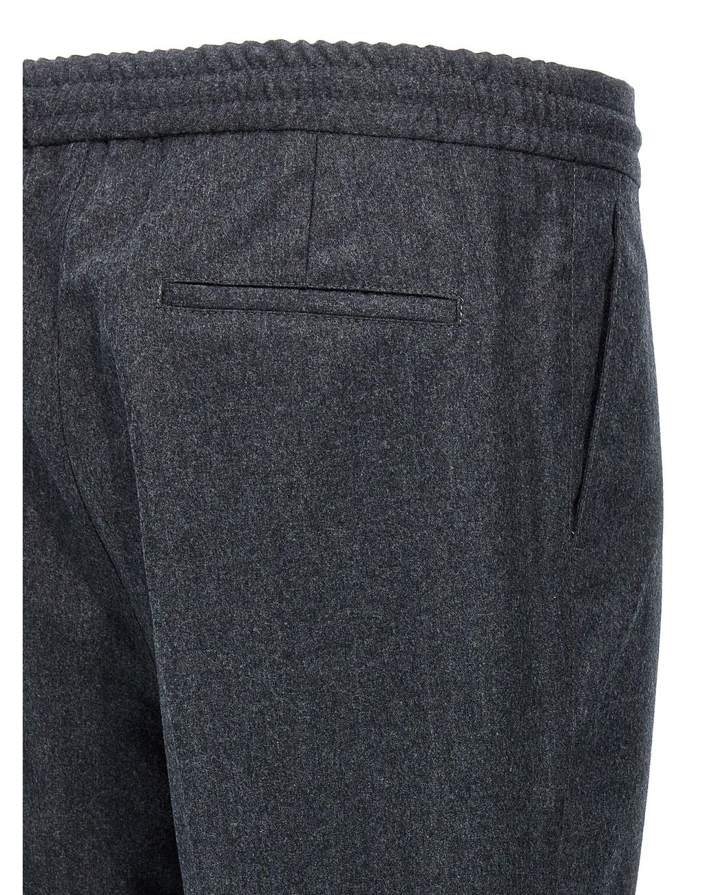 Brunello Cucinelli Gray Front Pleat Pants for men