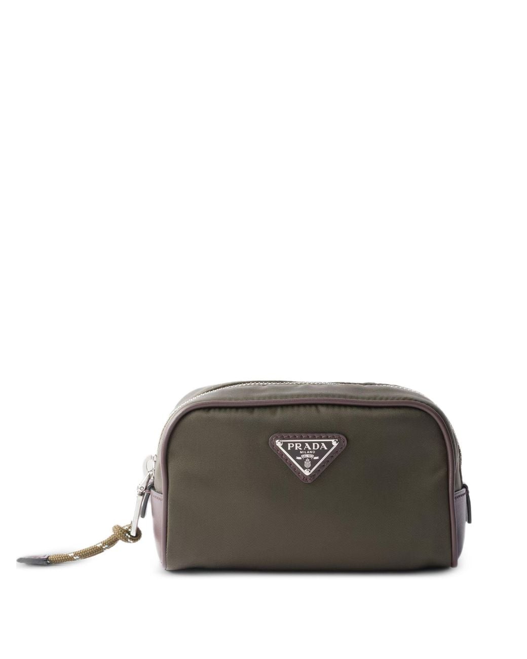 Prada Green Speedrock Re-Nylon And Leather Pouch for men