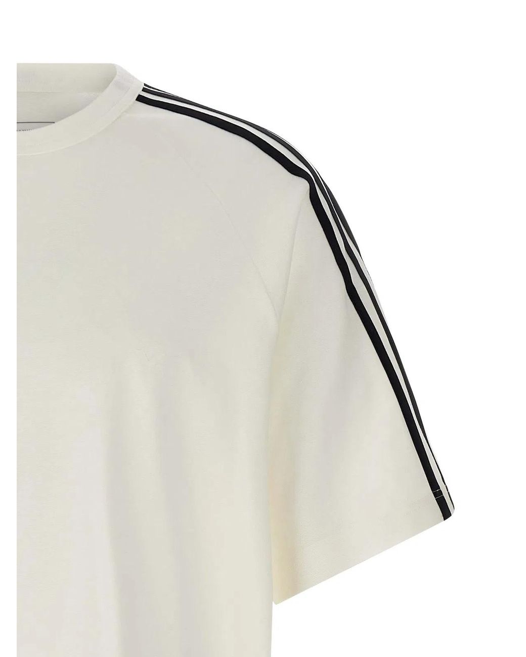 Y-3 White Short Sleeve Tee 3-Stripes' T-Shirt