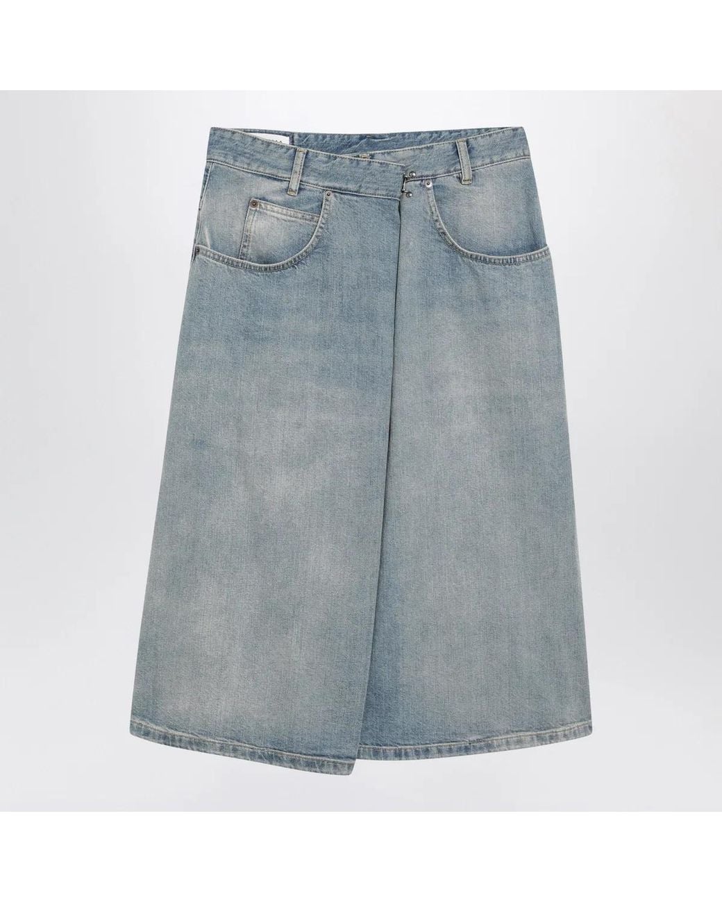 Maison Margiela Blue Midi Wrap Skirt