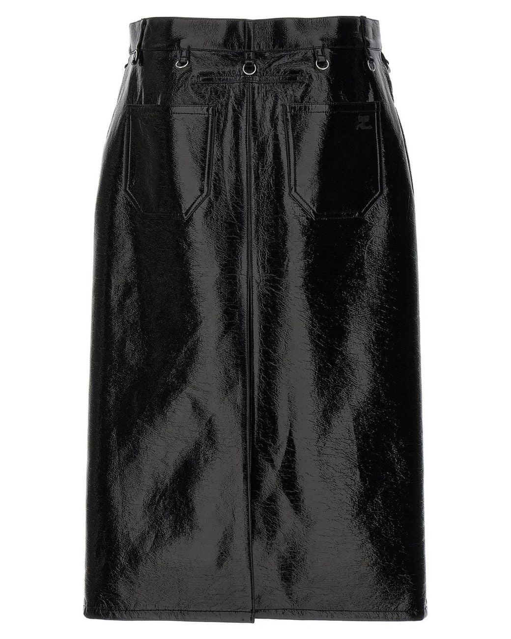 Courreges Black Vinyl Skirt